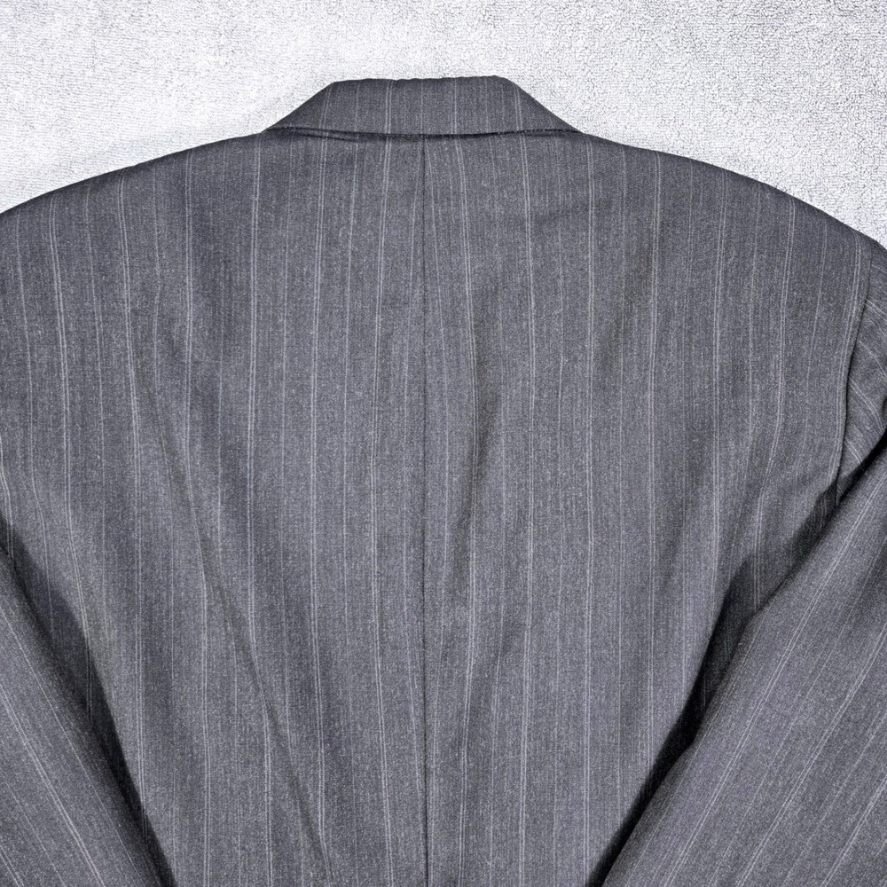 Savile Row Blazer Mens 46R(48) Charcoal Grey Pinstripe Virgin Wool Sport Coat - Picture 16 of 16